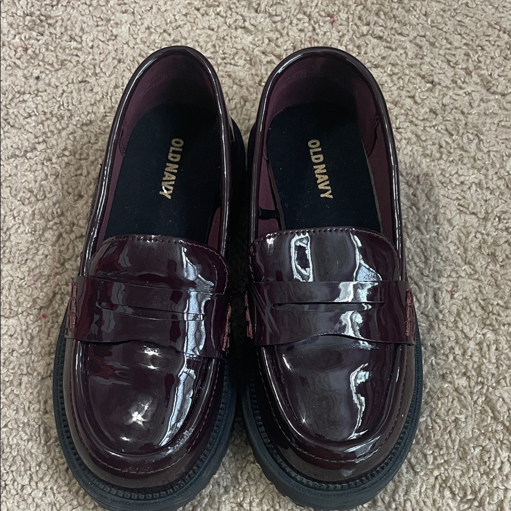 Old Navy Deep Burgundy Patent Loafers